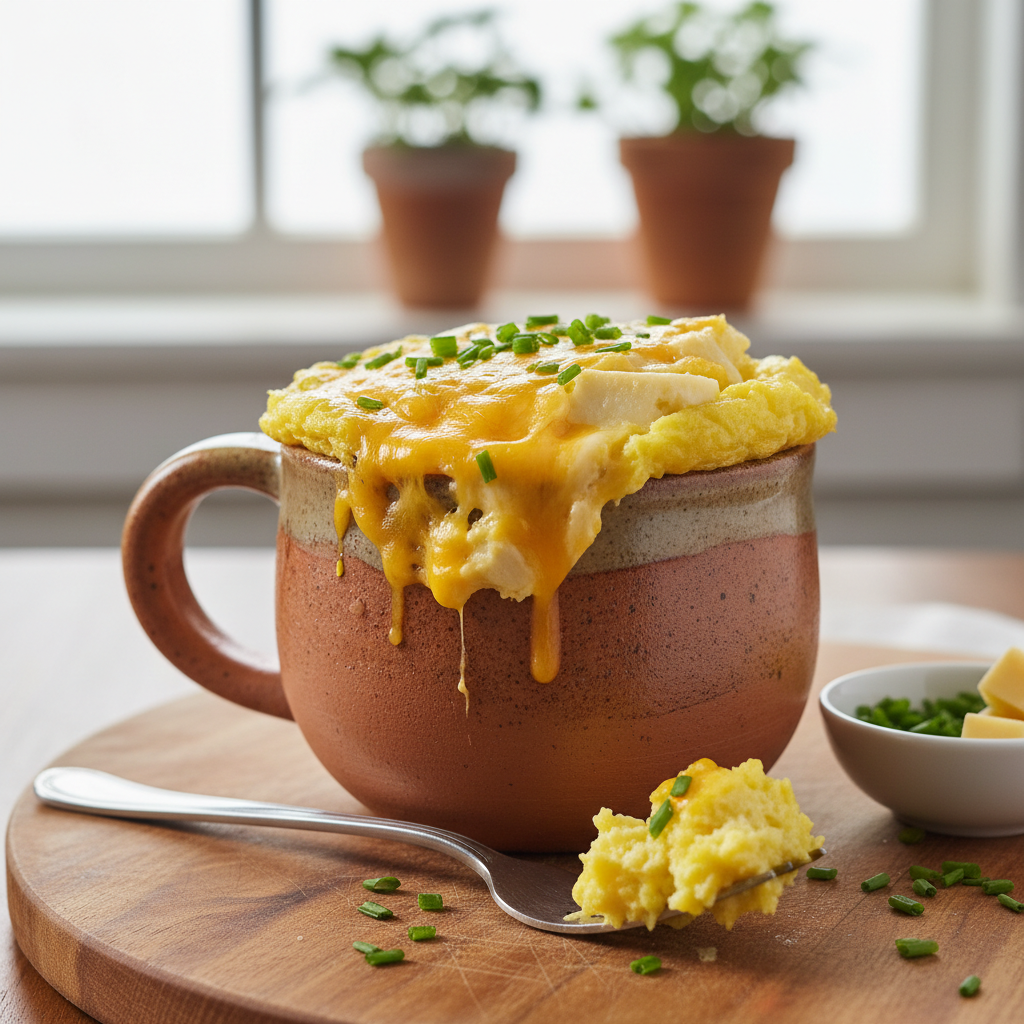 Microwave Mug Omelet with Cheese and Chives