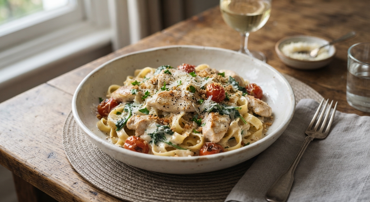 Creamy Chicken and Romano Cheese Pasta