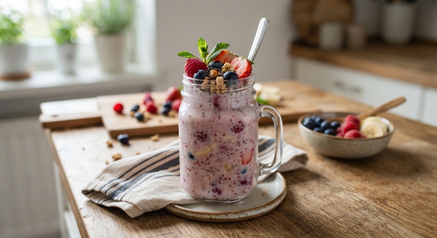 Smoothie with Milk and Mixed Fruit