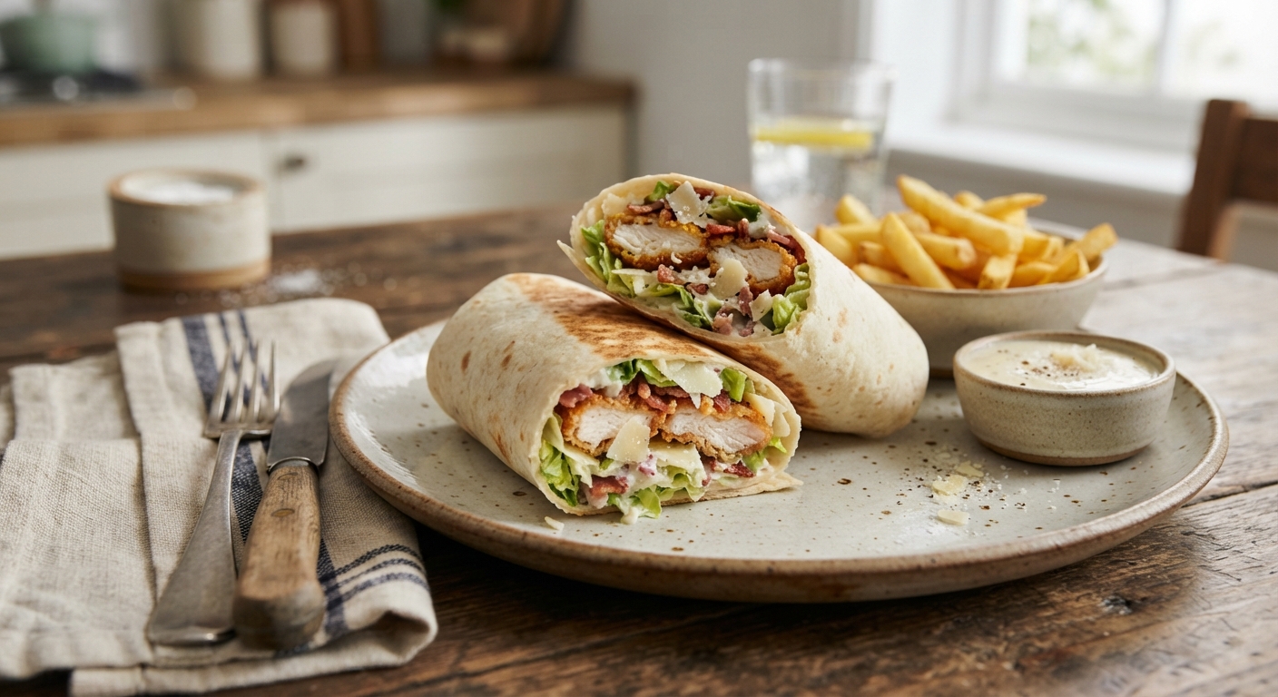 Crispy Chicken and Bacon Caesar Wrap