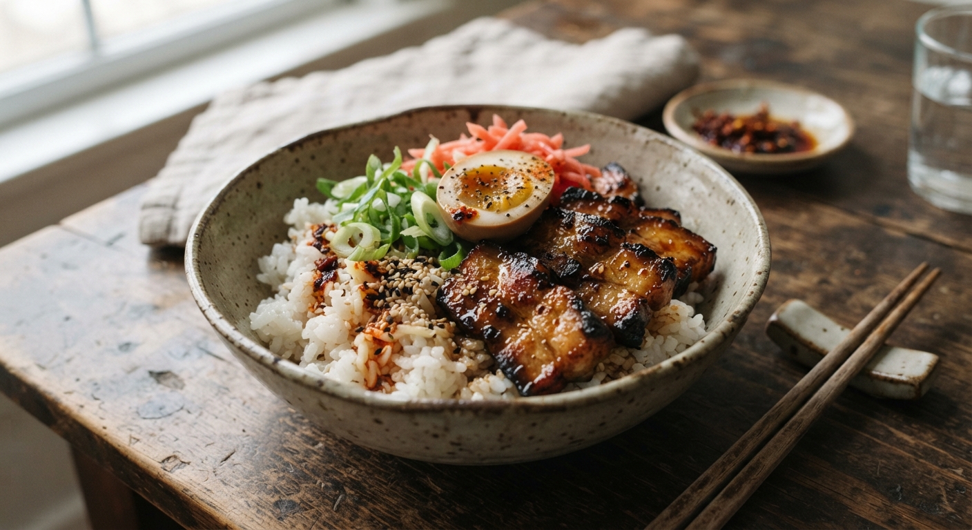 Leftover Pork Belly and Rice Bowl