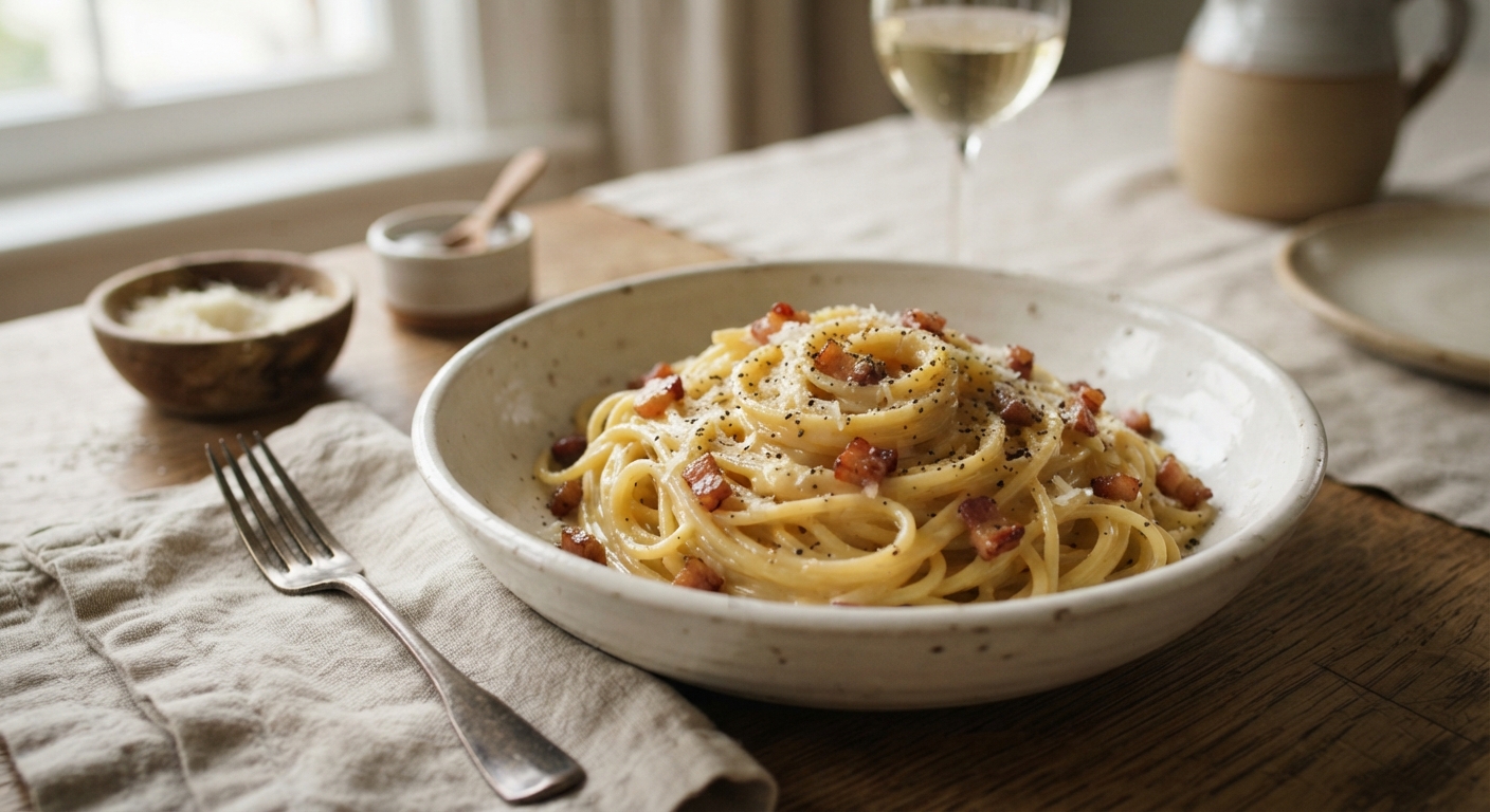 Bacon and Romano Pasta Carbonara